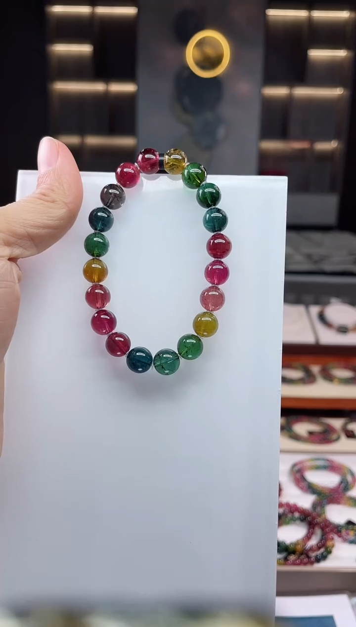 未镶嵌老矿碧玺单圈手串9mm+碧玺（多样性发一条）Q