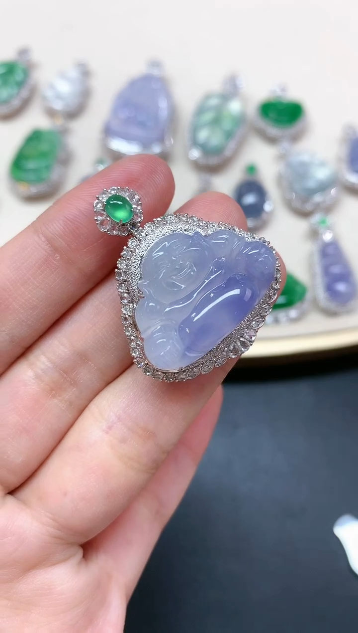 【闪购商品】翡翠吊坠(不含链)18K金镶嵌A56|39800