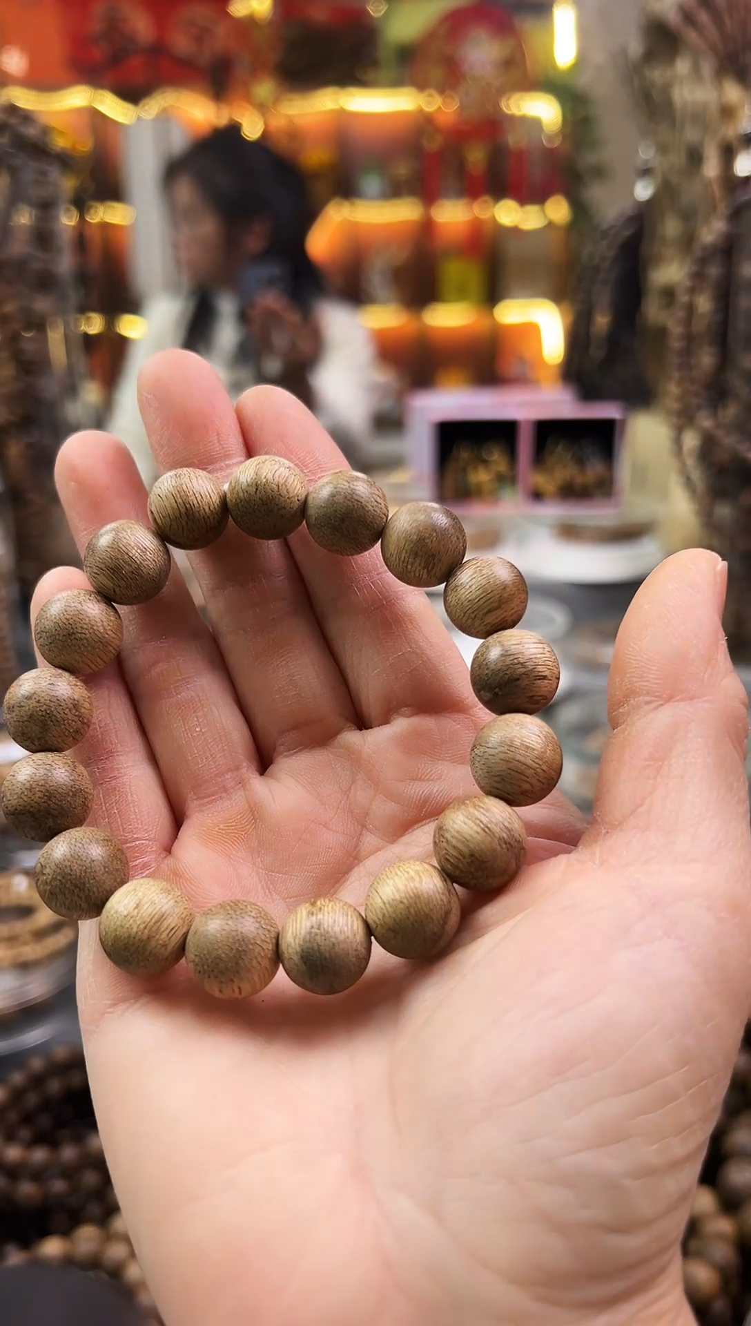 沉香手串柬埔寨菩萨棋圆珠单圈