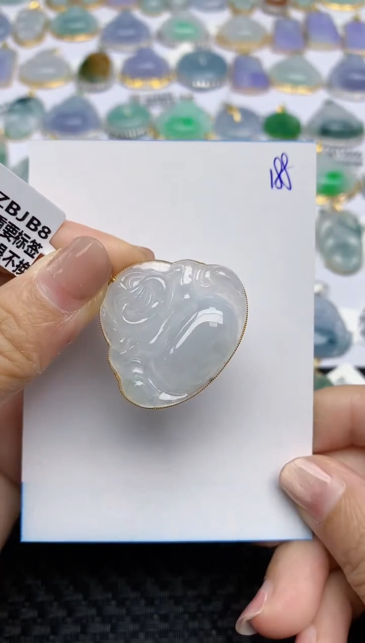 【闪购商品】翡翠颈饰18K金镶嵌天然A货翡翠 188