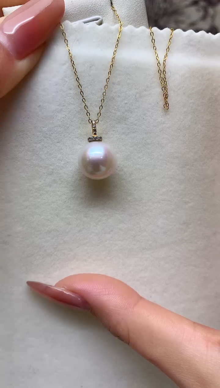 吊坠(赠链)18K金镶嵌淡水珍珠12-13mm
