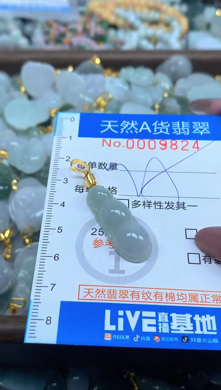 颈饰未镶嵌翡翠净货挂件-9824