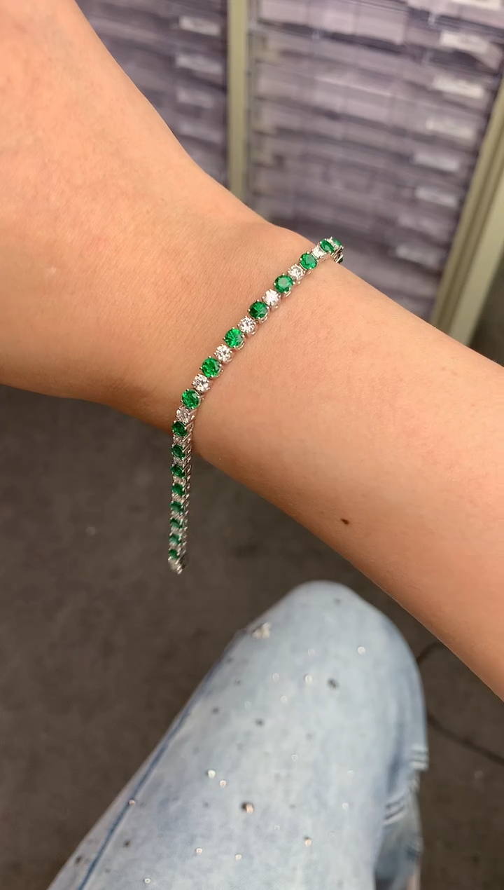 【闪购商品】祖母绿手链18K金镶嵌3.4ct祖母绿手链