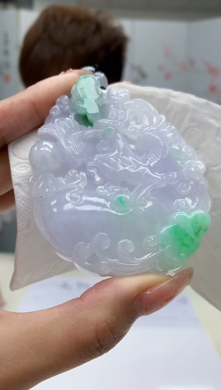 【闪购商品】定制翡翠未镶嵌4868MM-毛货挂件317