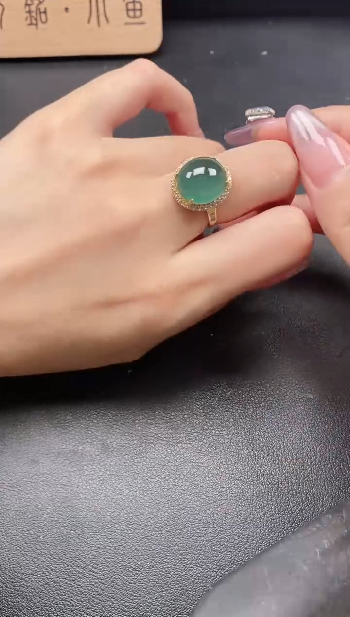 翡翠戒指银S925镶嵌51151