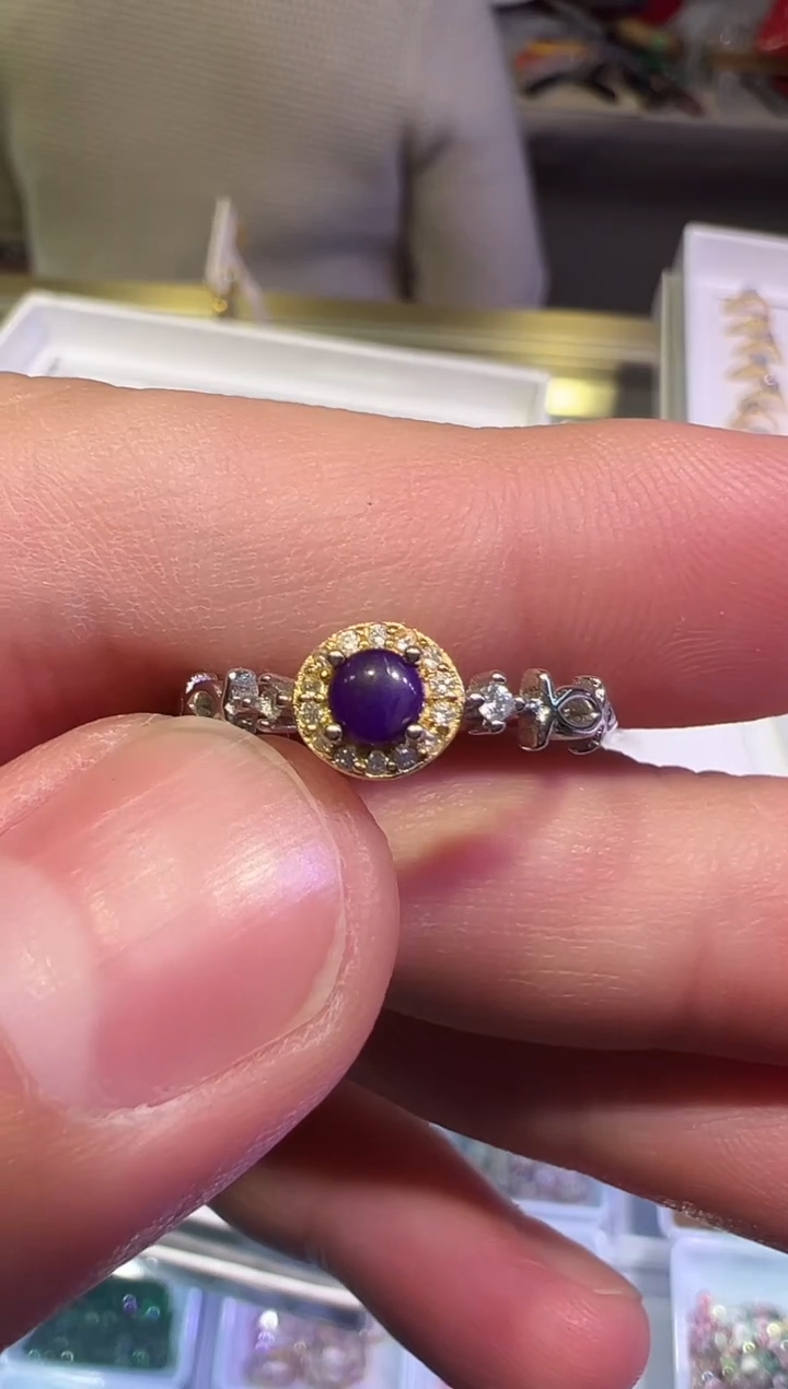 银S925镶嵌苏纪石（舒俱来）戒指12050多样性发其一