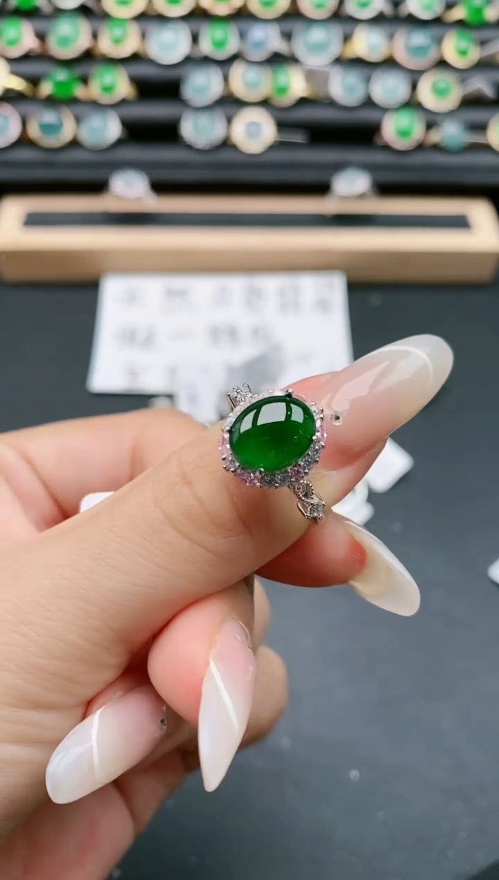 【闪购商品】翡翠戒指银S925镶嵌11111