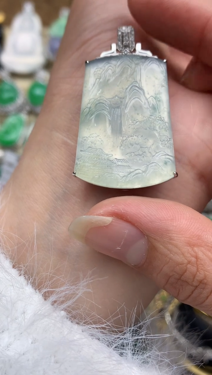 【闪购商品】翡翠吊坠(不含链)18K金镶嵌516-中国好珍宝