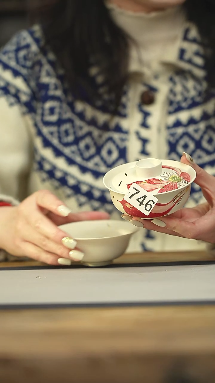 设计师手作款 景德镇手作牧渔盖碗