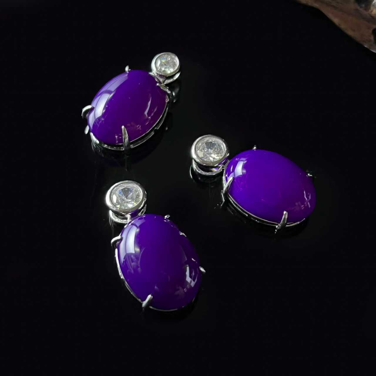 ST8406【任会长珠宝】玄冰紫倶来玛瑙吊坠-配绳-多样性只发一件