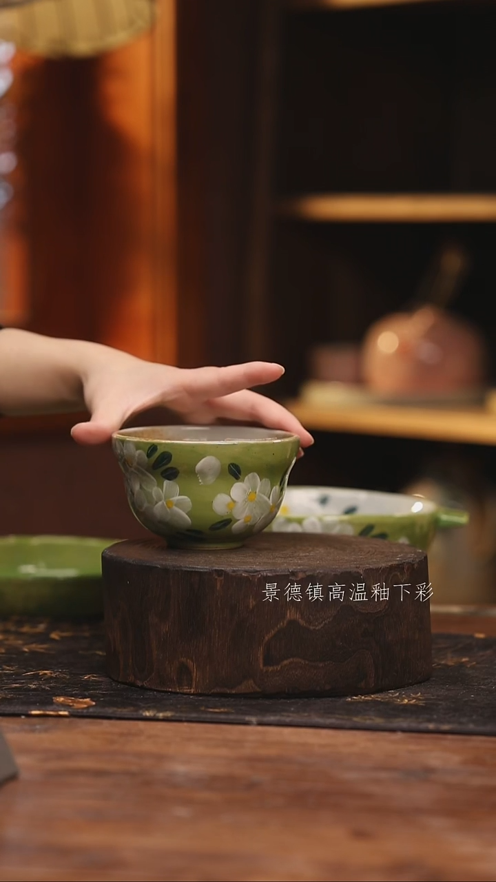 陶瓷景德镇高温釉下手绘陶瓷@L301@