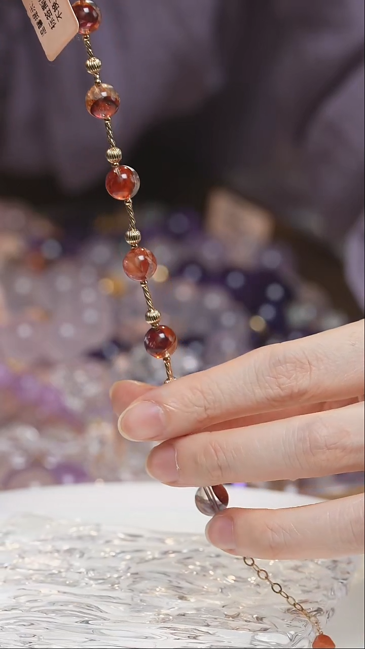 未镶嵌手串水晶红胶花手链·MM0025SEP291L035