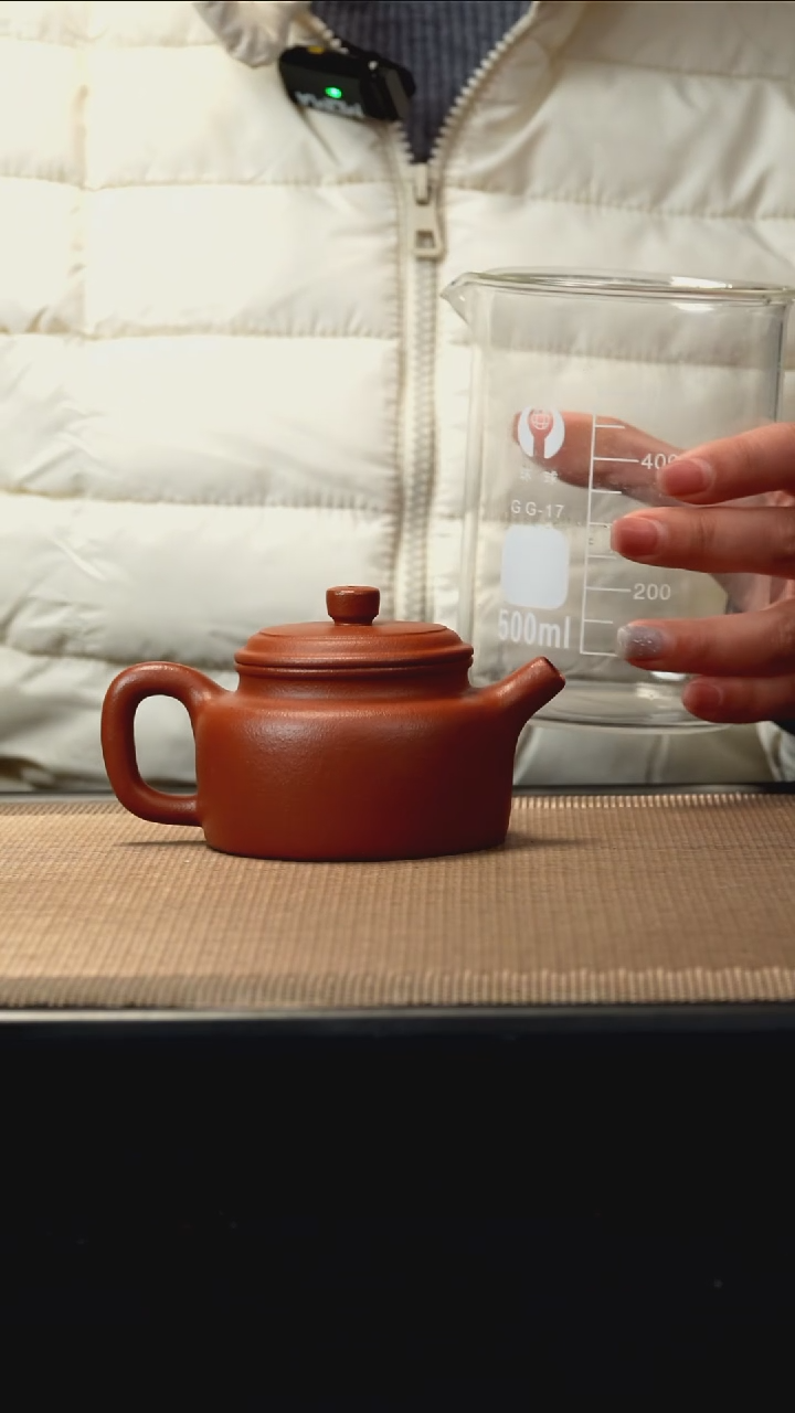 紫砂茶盏生砂朱泥德钟150CC