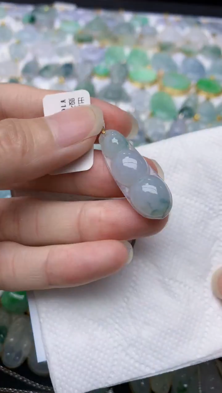 颈饰银S925镶嵌翡翠天然A货翡翠