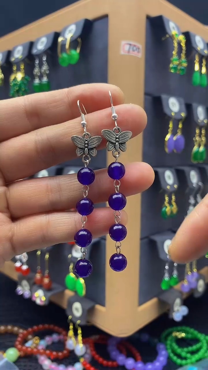 【闪购商品】玛瑙/玉髓耳坠银S925镶嵌耳坠