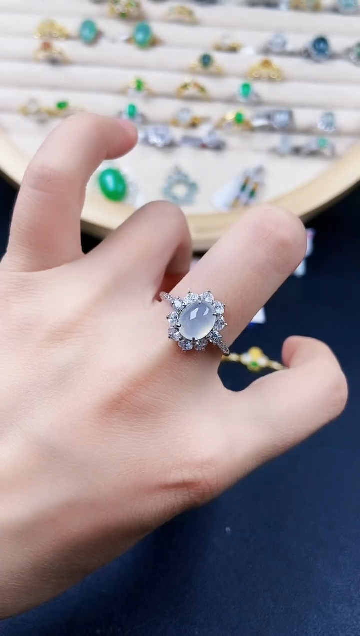 【闪购商品】翡翠银S925镶嵌戒指54654646