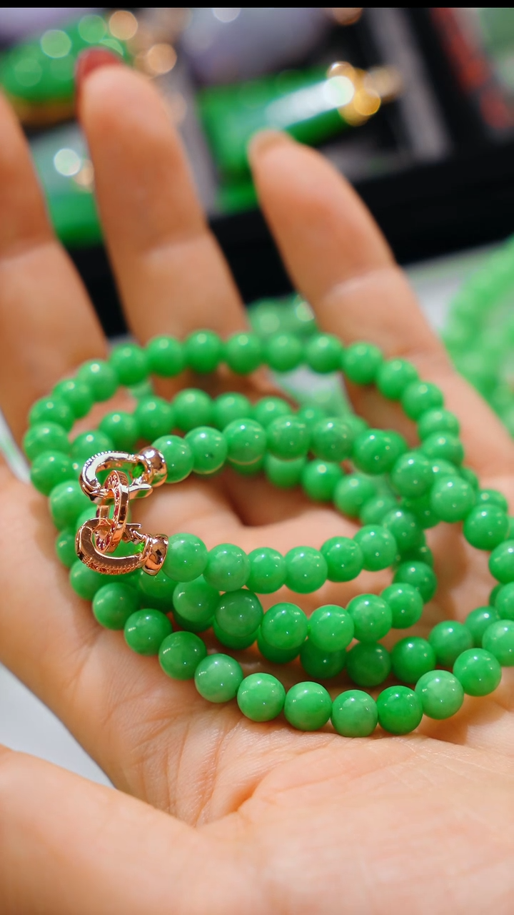 散珠翡翠红翡翠珠子项链63