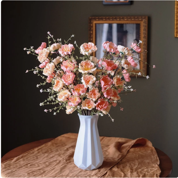 仿真粉蝶花杜鹃花客厅卧室餐桌装饰品摆件婚礼春节摆设花瓶束娟花