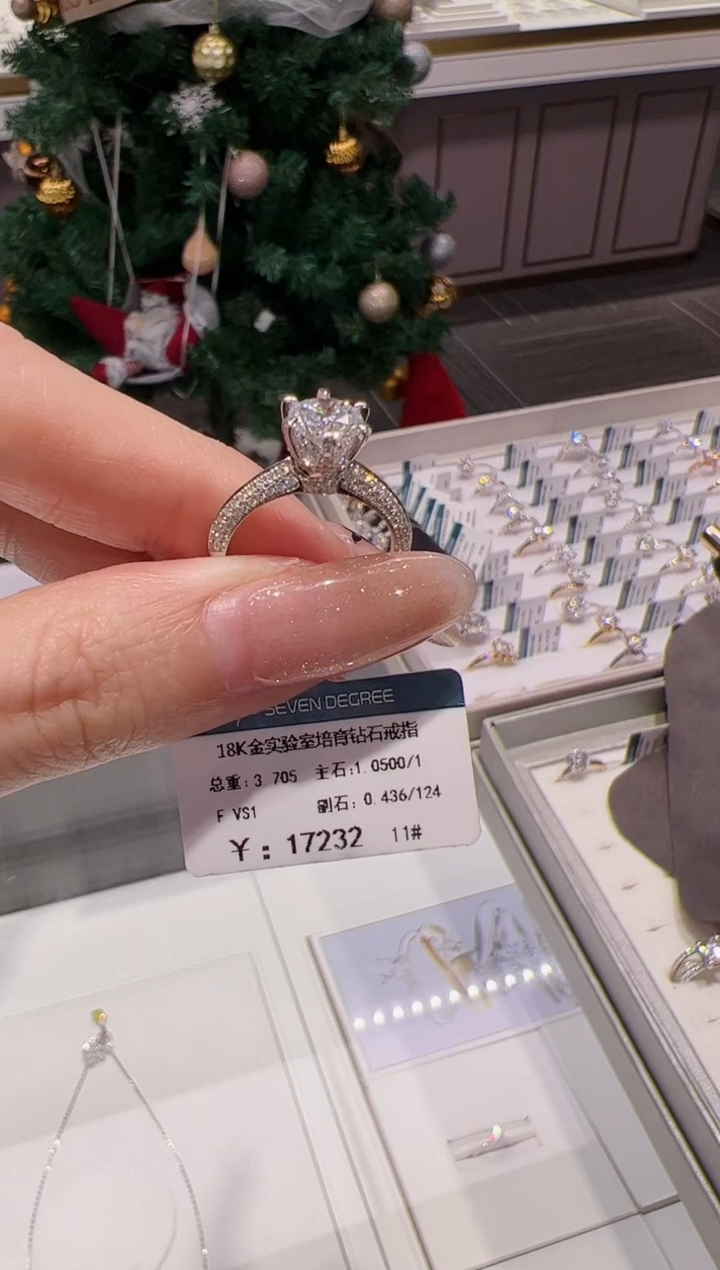 【闪购商品】实验室培育钻石18K金镶嵌@@00019354