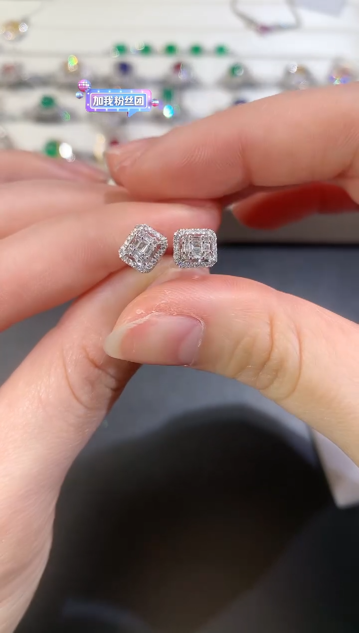 【闪购商品】钻石耳饰18K金镶嵌Z20|1980