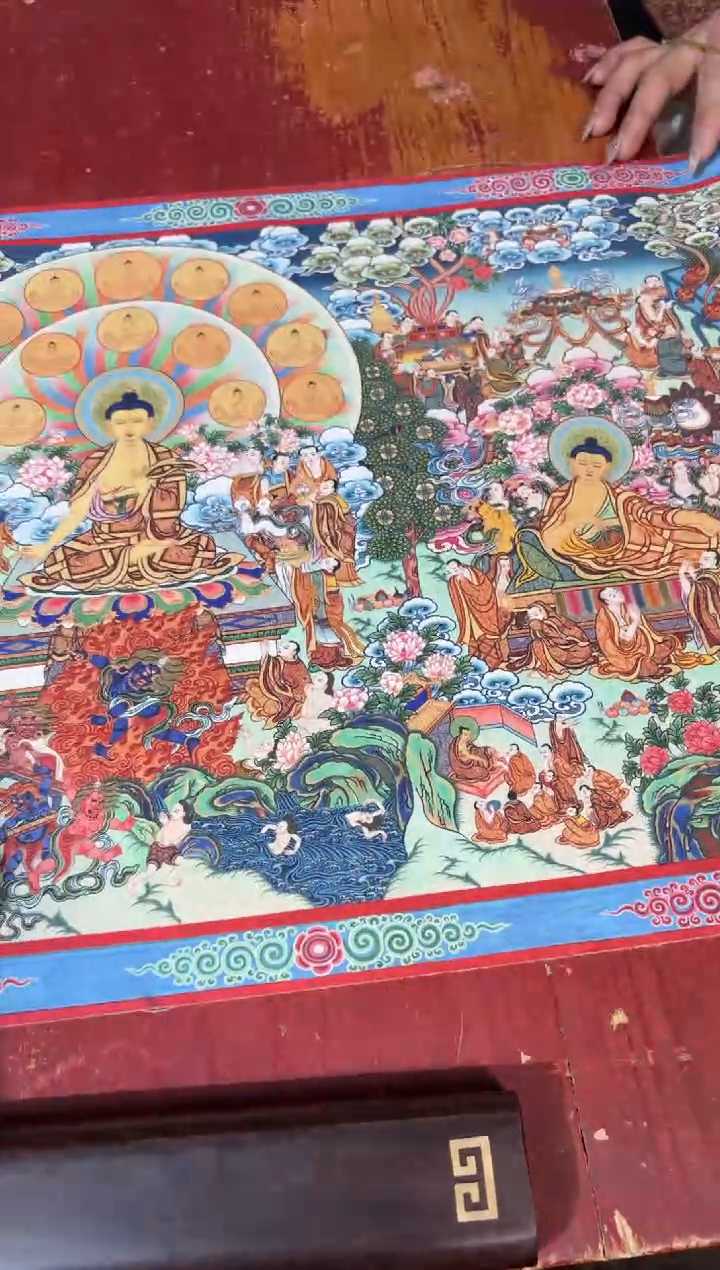 卷轴画龙妹的唐卡tk16