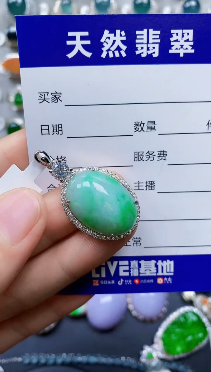 【闪购商品】翡翠银S925镶嵌颈饰0058