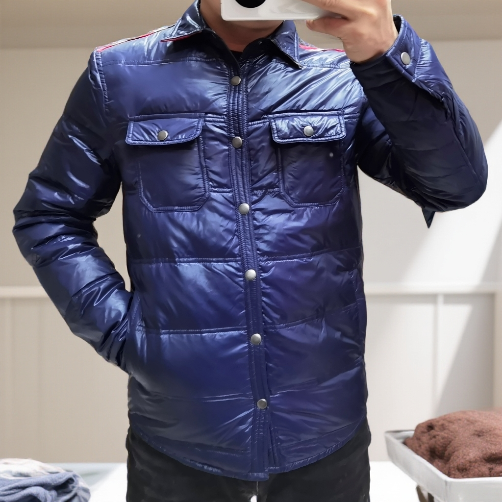 1205男士高端定制轻奢百搭冬季短款翻领羽绒服