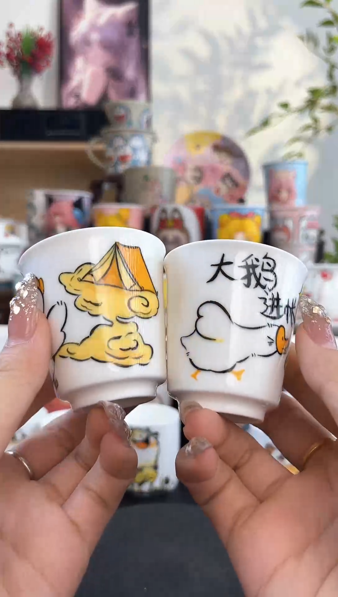 【闪购商品】摆件手工手绘陶瓷小杯杯