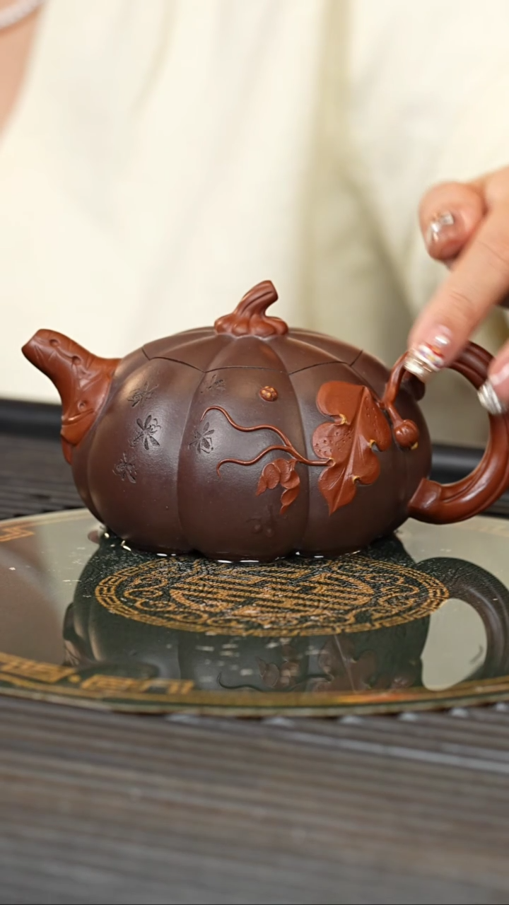 【闪购商品】紫砂茶壶WSY 紫泥 南瓜 330cc