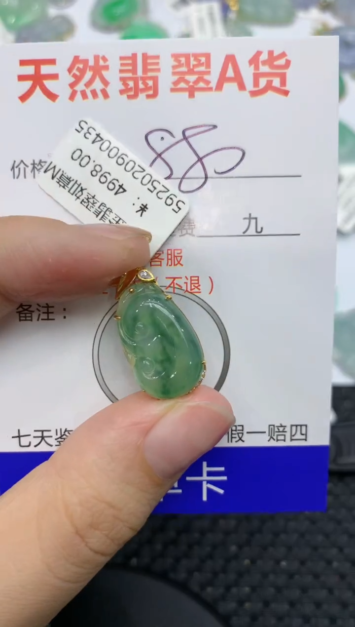 【闪购商品】翡翠颈饰18K金镶嵌1111111111