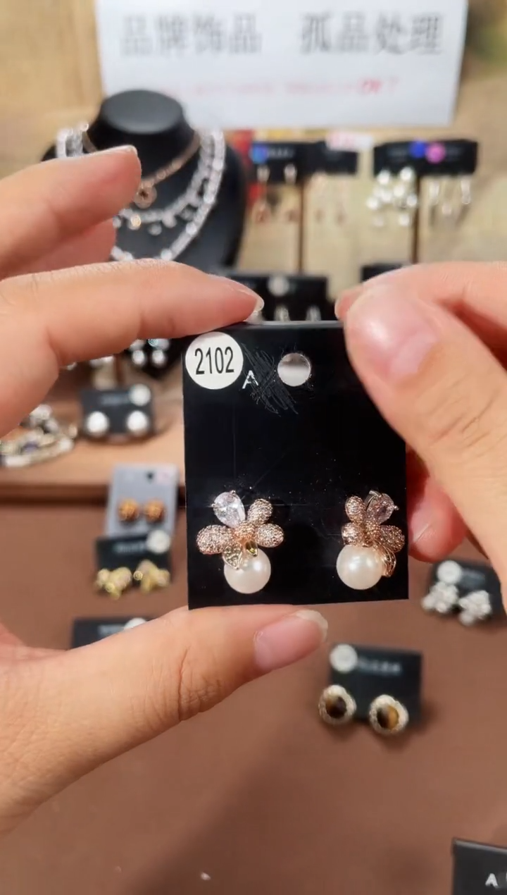 合金925银锆石豆2102