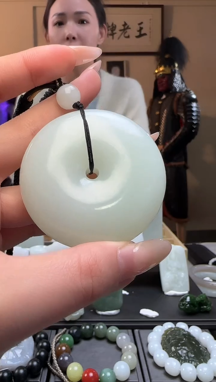 【闪购商品】和田玉白玉平安扣未镶嵌吊坠