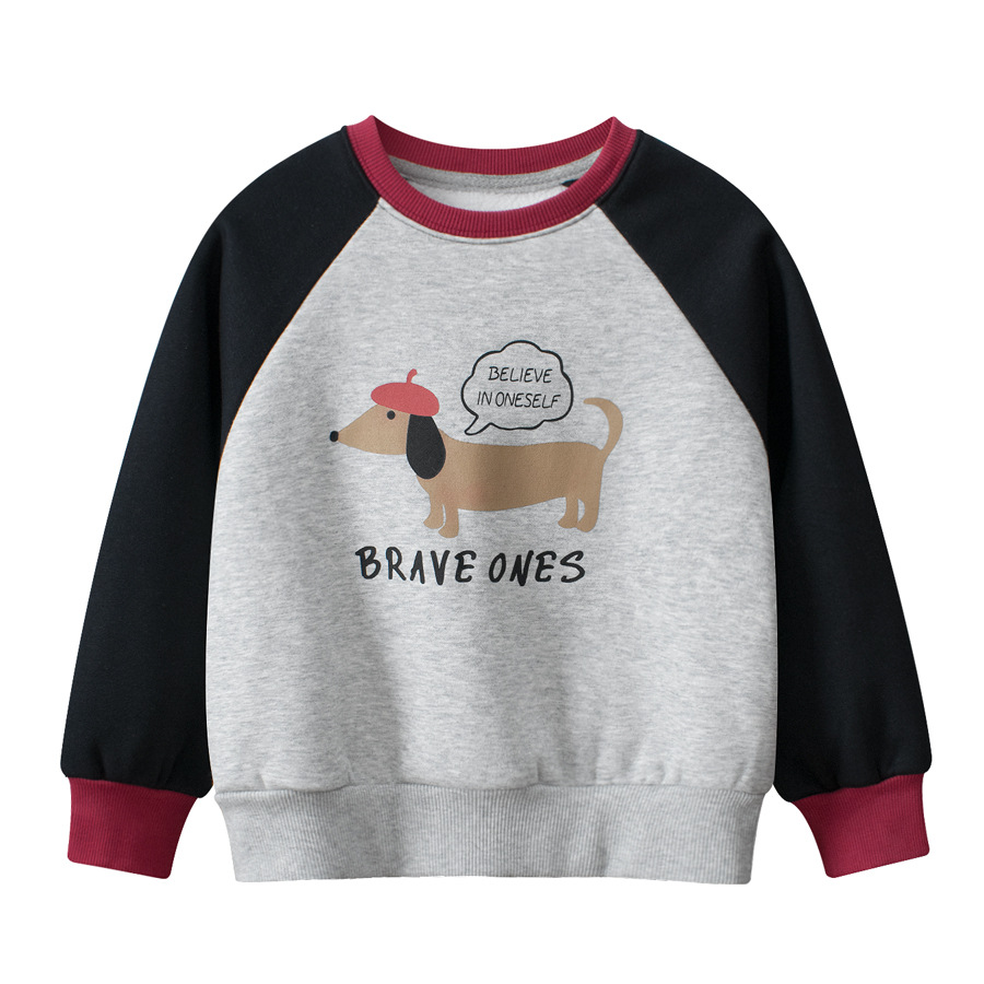 【加绒卫衣】韩版网红小狗加绒卫衣中小童秋冬保暖卫衣宝宝套头绒衫