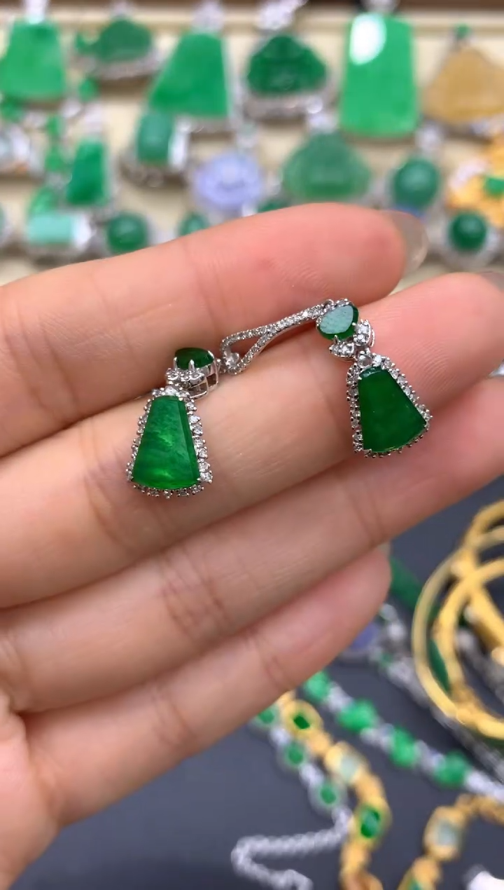 【闪购商品】翡翠耳饰18K金镶嵌504-中国好珍宝