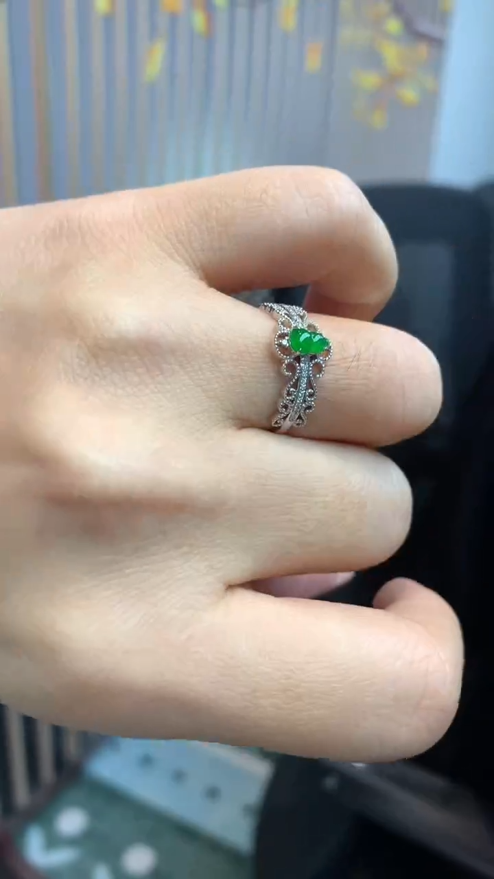 【闪购商品】翡翠戒指18K金镶嵌15-天然翡翠