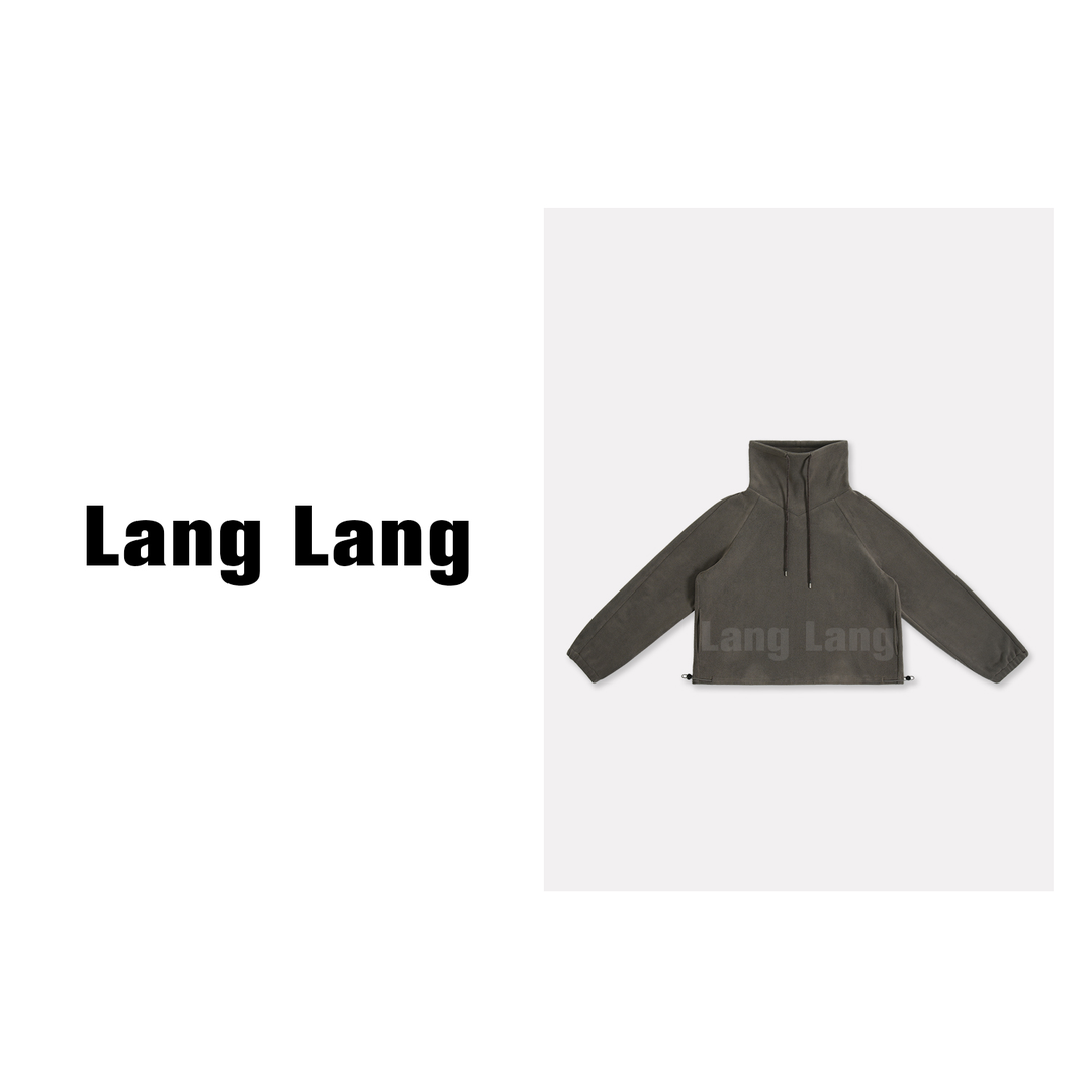 LANG LANG “纸灰机”  秋冬新款抽绳休闲加绒保暖简约棉衣