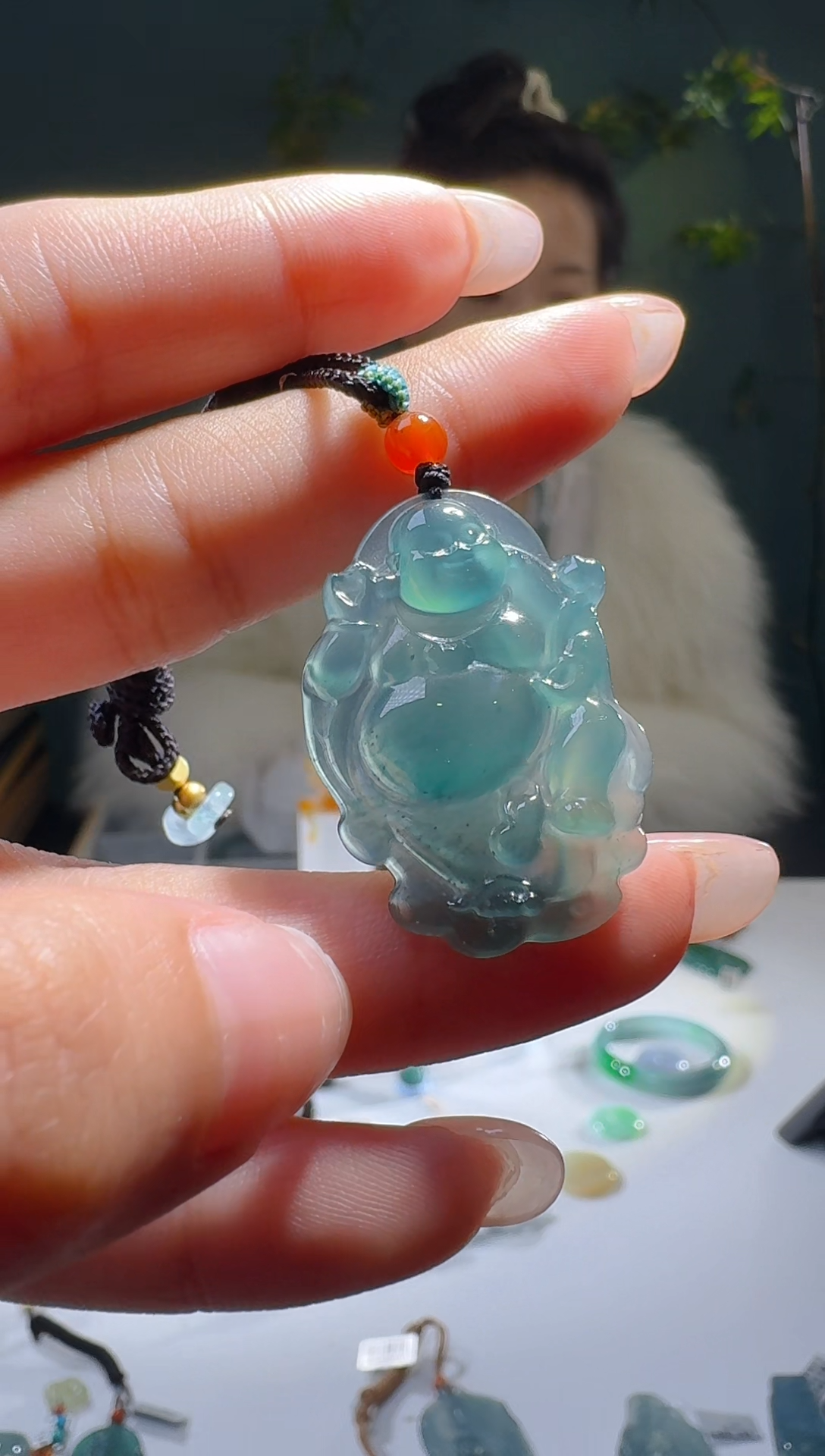 【闪购商品】翡翠颈饰未镶嵌天然A货翡翠逍遥佛