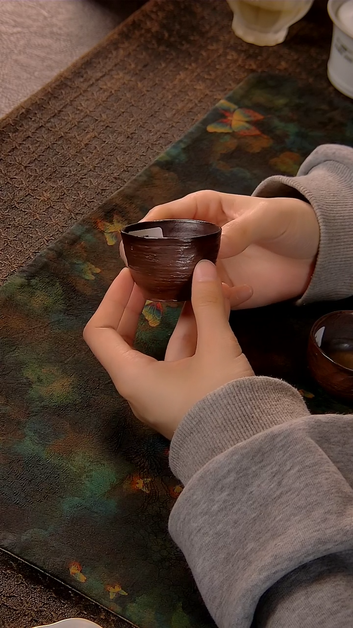 【闪购商品】杯陶瓷杯周边伟壶柴烧小直口杯烟雨