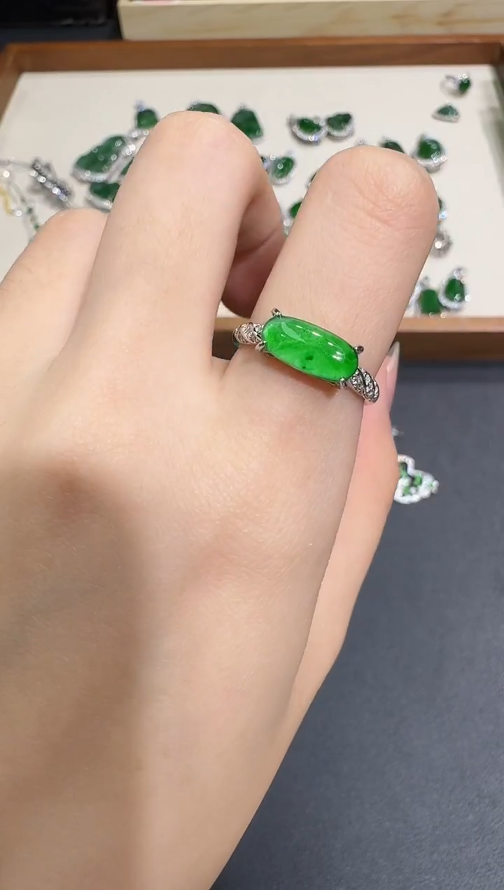 银S925镶嵌戒指翡翠X1202-886-119