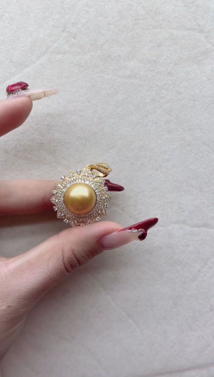 【闪购商品】海水珍珠吊坠银S925镶嵌Y40