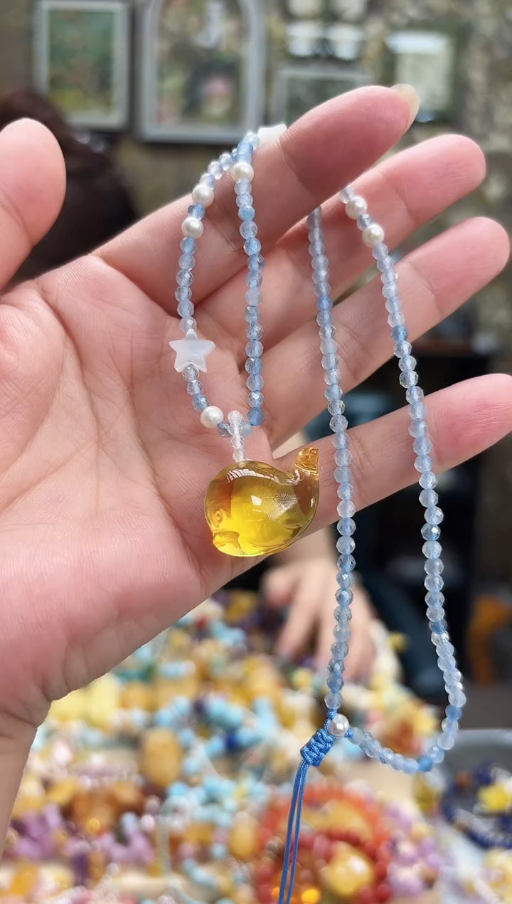 未镶嵌颈饰琥珀  【  大熊吊坠项链套装  】多样性