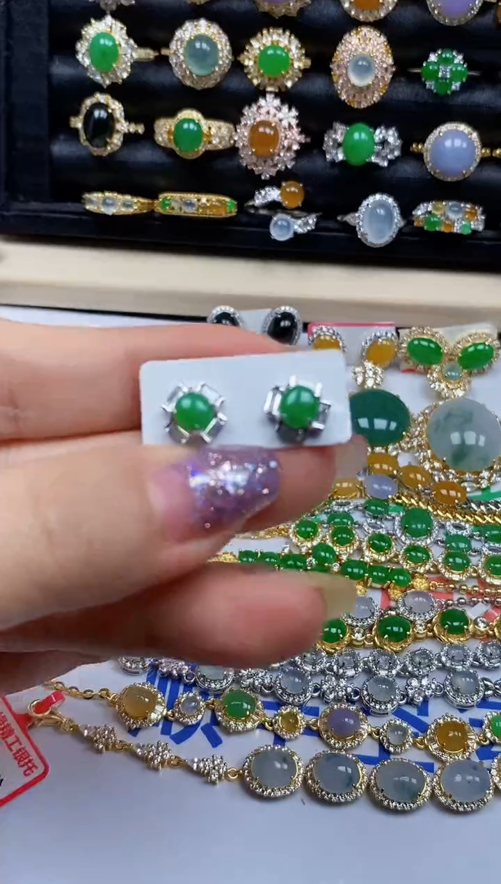 银S925镶嵌戒指翡翠744