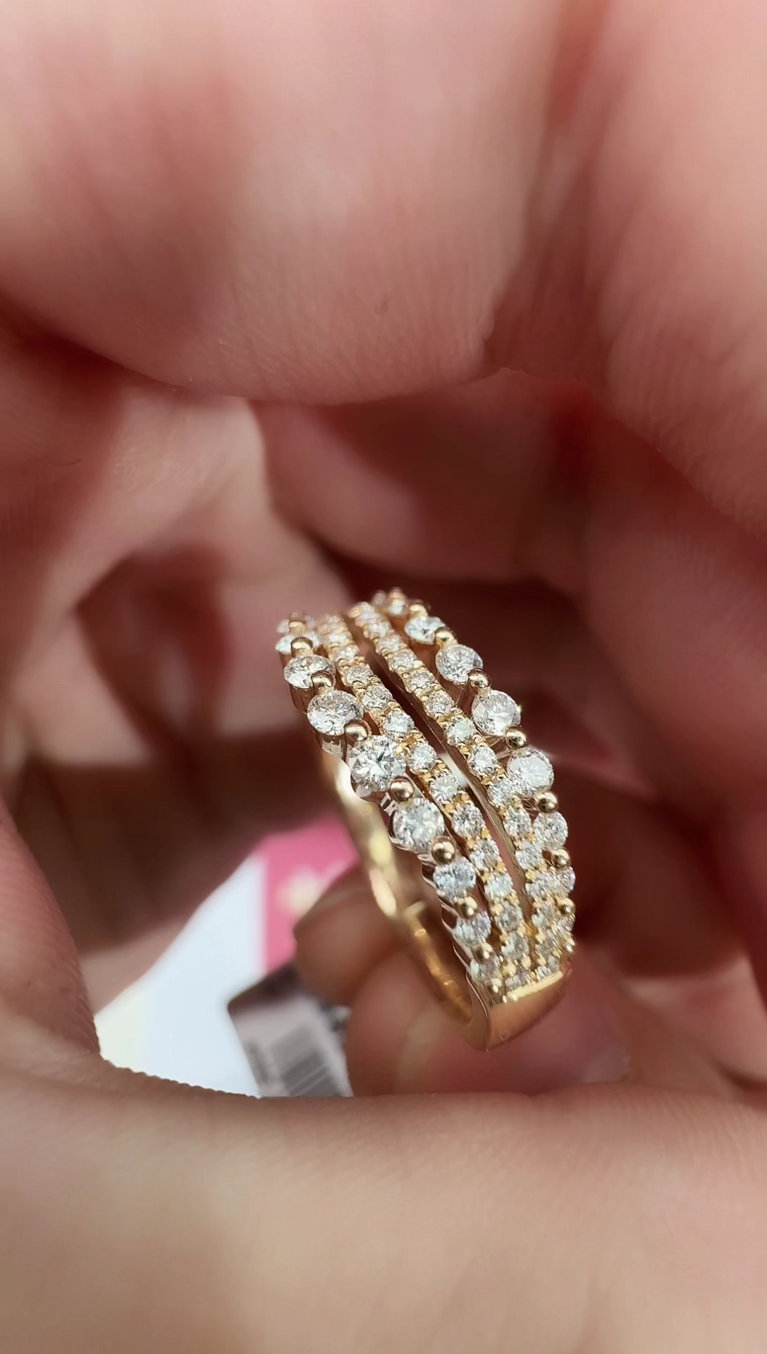 【闪购商品】钻石戒指/指环18K金镶嵌K玫戒指3.26g