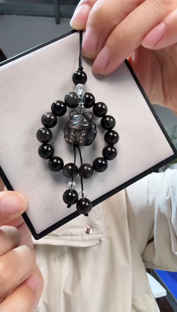 未镶嵌黑曜岩手链优0503  多样性发一件