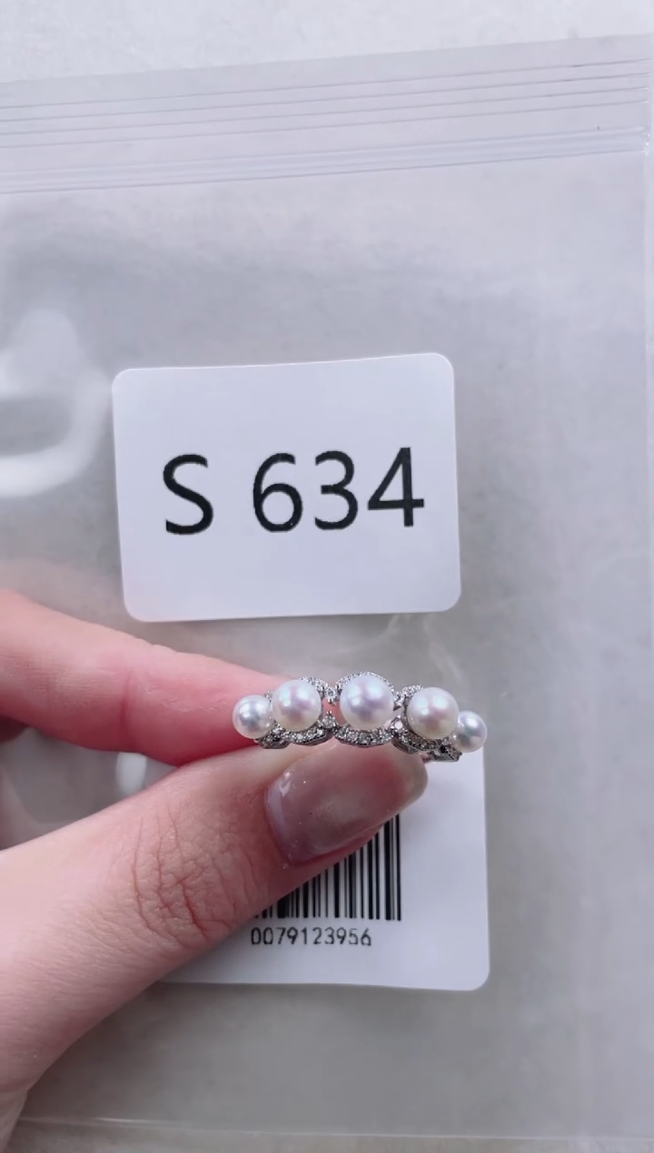 【闪购商品】淡水珍珠戒指银S925镶嵌S634