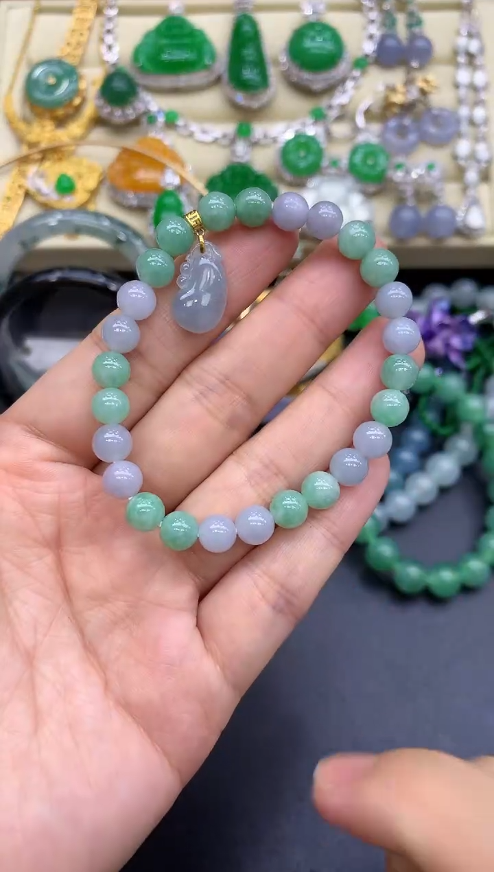 18K金镶嵌手链翡翠111-中国好珍宝