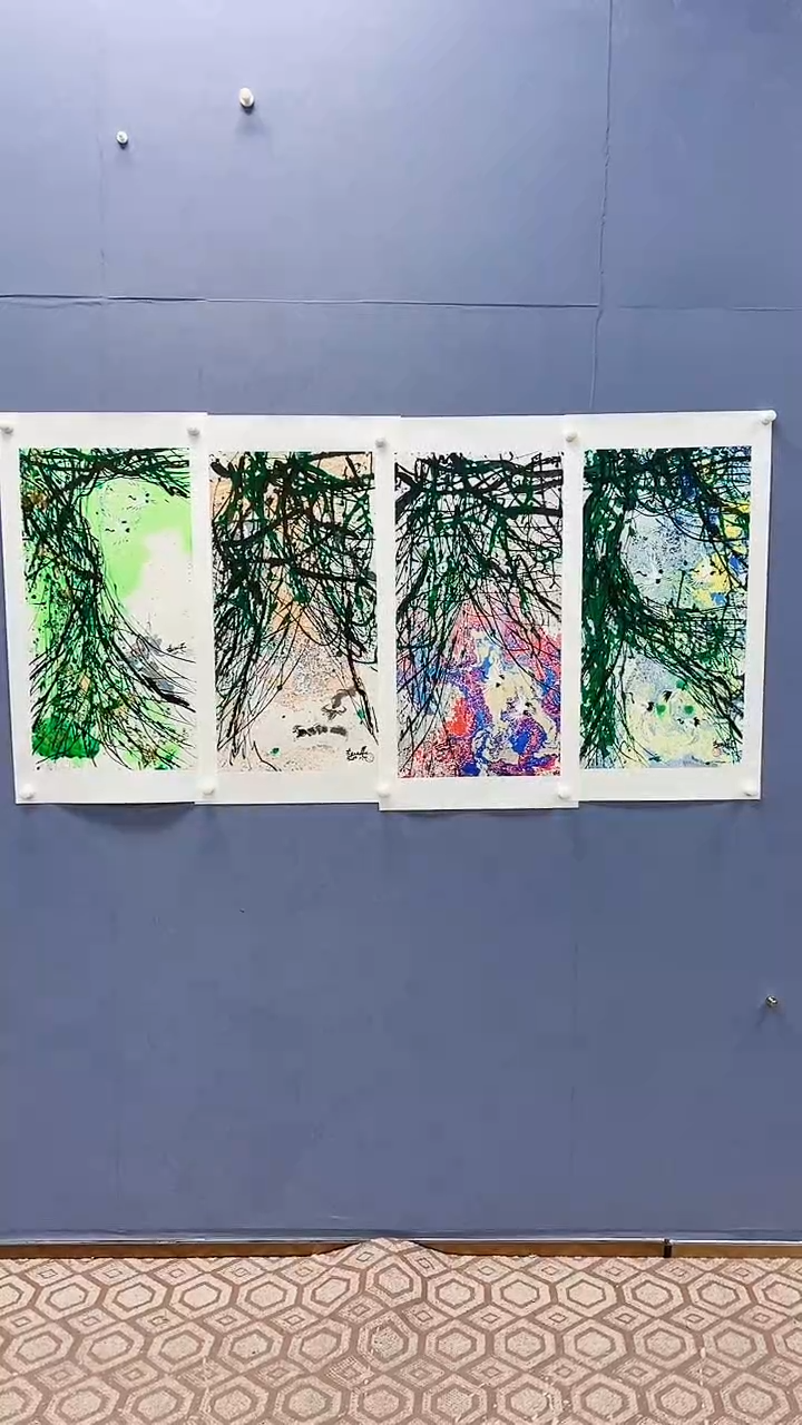 【闪购商品】绘画赵燮绘画8平尺金袍藤萝条屏