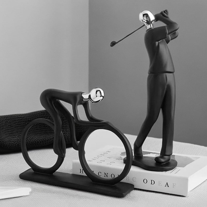 岐素北欧运动人物树脂轻奢酒柜客厅手工装饰品摆件桌面个性同款