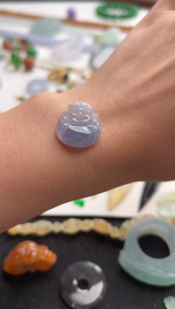 定制翡翠未镶嵌紫财神9300+930