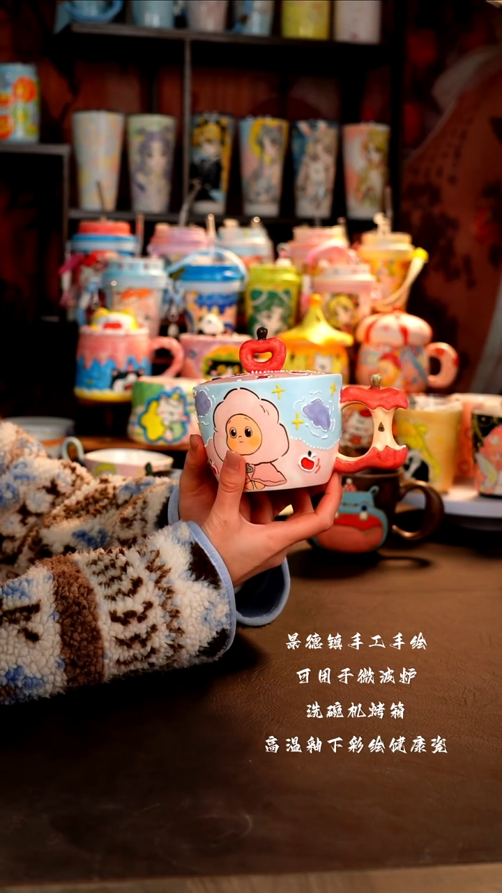 景德镇陶瓷手工手绘杯杯